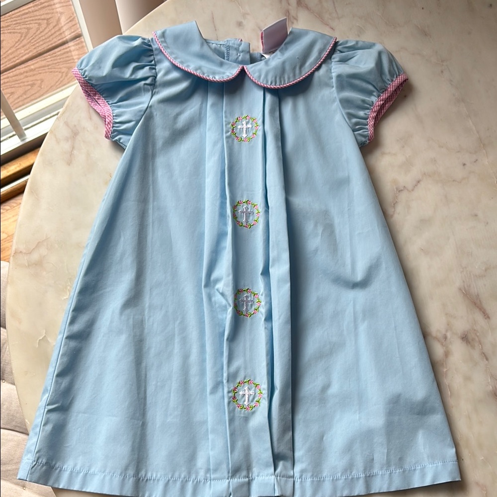 Light Blue Dress with Pink Accents